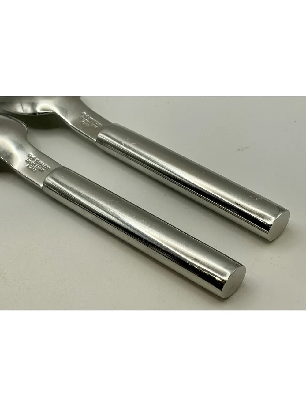 (2) Boda Nova OVAL STEEL 18-8 Stainless Korea Teaspoon Lot ~ 6.25”